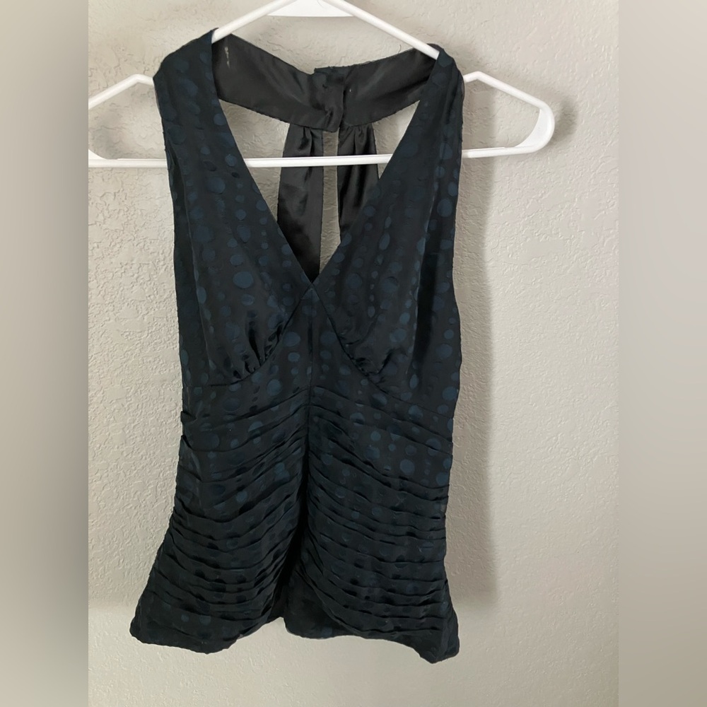 Express Black Textured Sleeveless Blouse